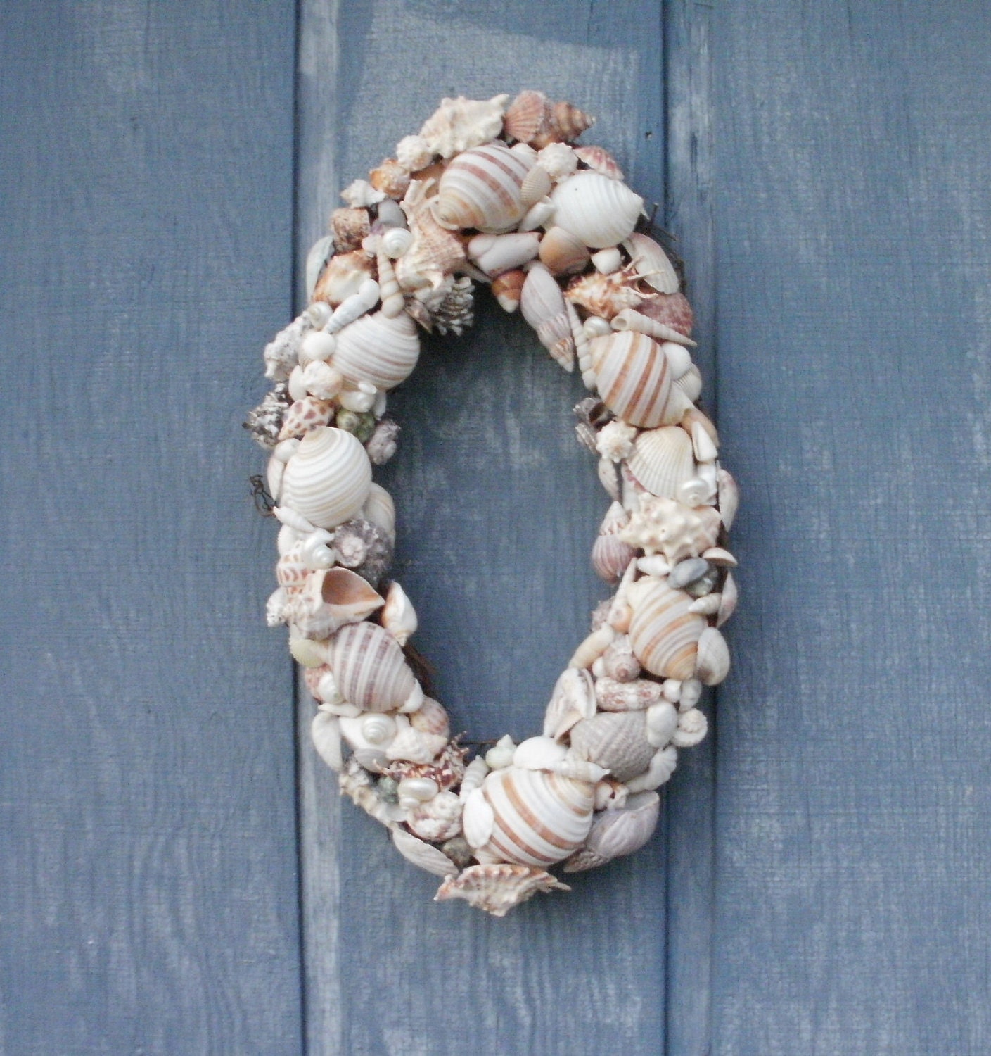 Large Oval Sea Shell Wreath by Silk N Lights by SilknLightsdesigns