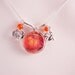 Glass Pendant Necklace with charms in warm Autumn Colors