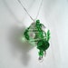 Green Glass and Farfalle Czech Glass Wire Wrapped Cage Pendant Necklace