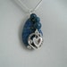 Wire Wrapped Lapis Teardrop Bead Necklace with Earrings