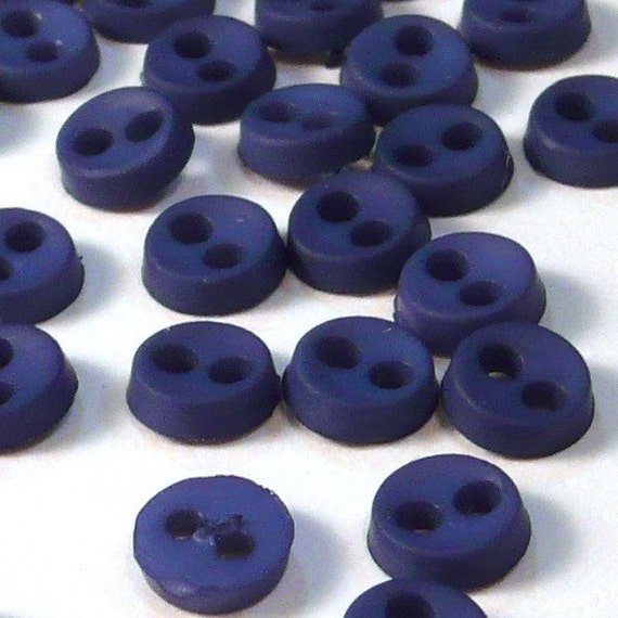 35 4mm Tiny Buttons for Doll Clothes Denim Blue by DollCurio
