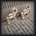 TRAVEL THE WORLD CUFF LINKS, vintage camera in silver