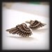 ANTIQUE SILVER WING CUFFLINKS SMALL