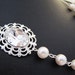 Bridal Necklace Bridesmaid Necklace Swarovski Crystal Clear Oval and Crystal White Swarovski Pearls Necklae