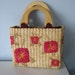 Vintage Raffia Purse with Wooden Handles