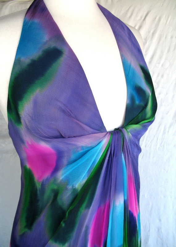 70S I MAGNIN William Travilla Gown bias silk by vintageshowgirl