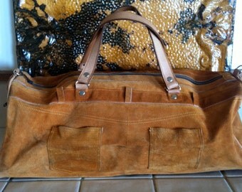 SALE 20% Off Coupon Code FAVORITE20 Vintage 1970s Suede Weekender