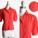 Vintage 70s Swiss Polka Dot Anne Klein Blouse