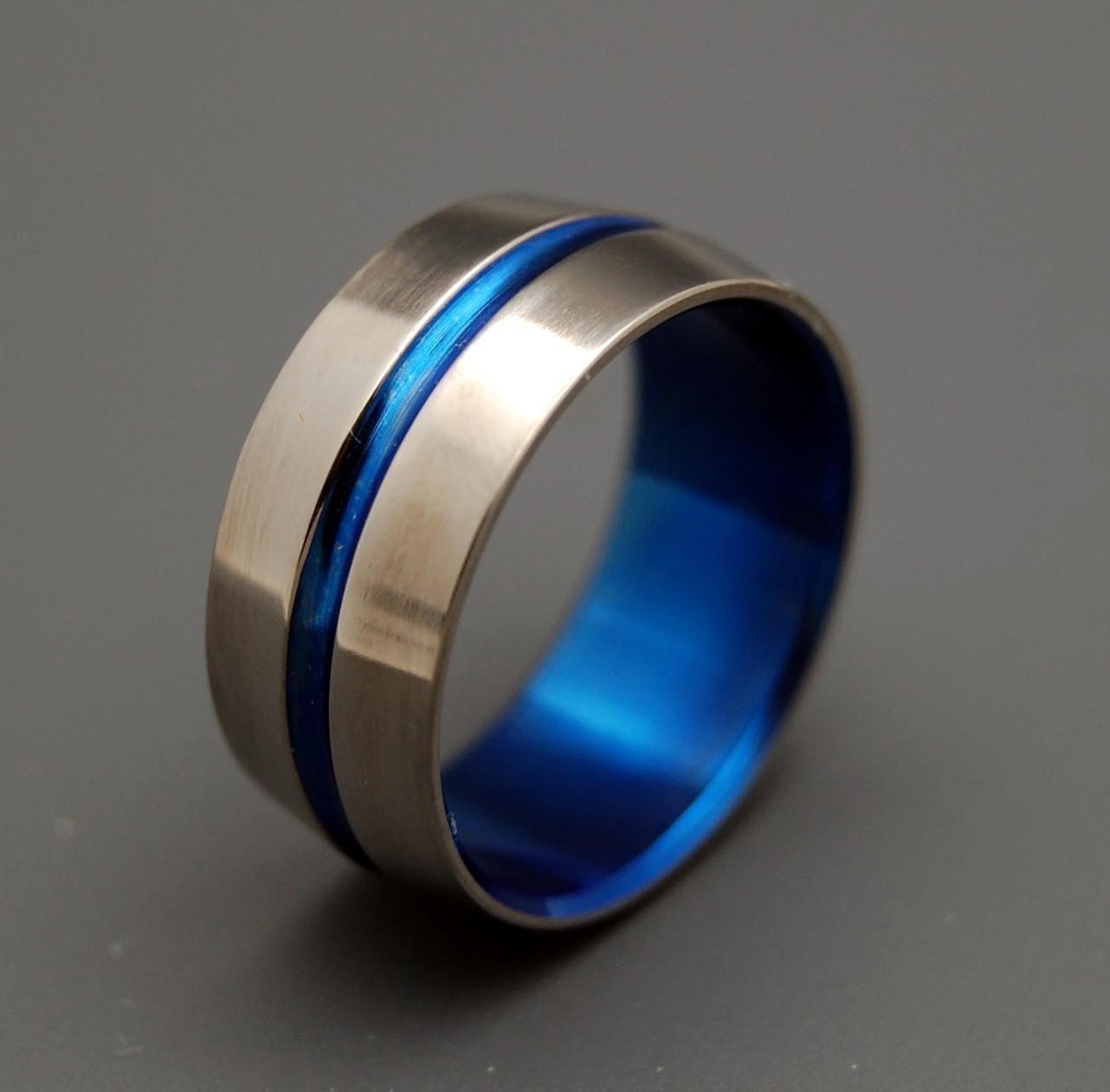 blue titanium wedding ring