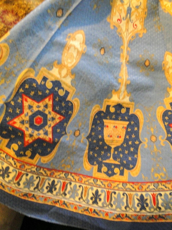 Tablecloth Hanukkah JUDAICA Round Jewish Linens