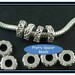 Silver European Style Spacer Bead with Small Flowers - 2 Pieces