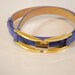Vintage Blue Leather Belt