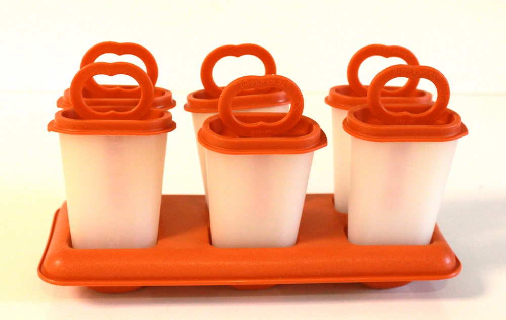 Vintage Tupperware Popsicle Molds and Holder