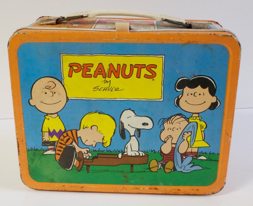 Vintage 1950 Peanuts Lunch Box with a Thermos