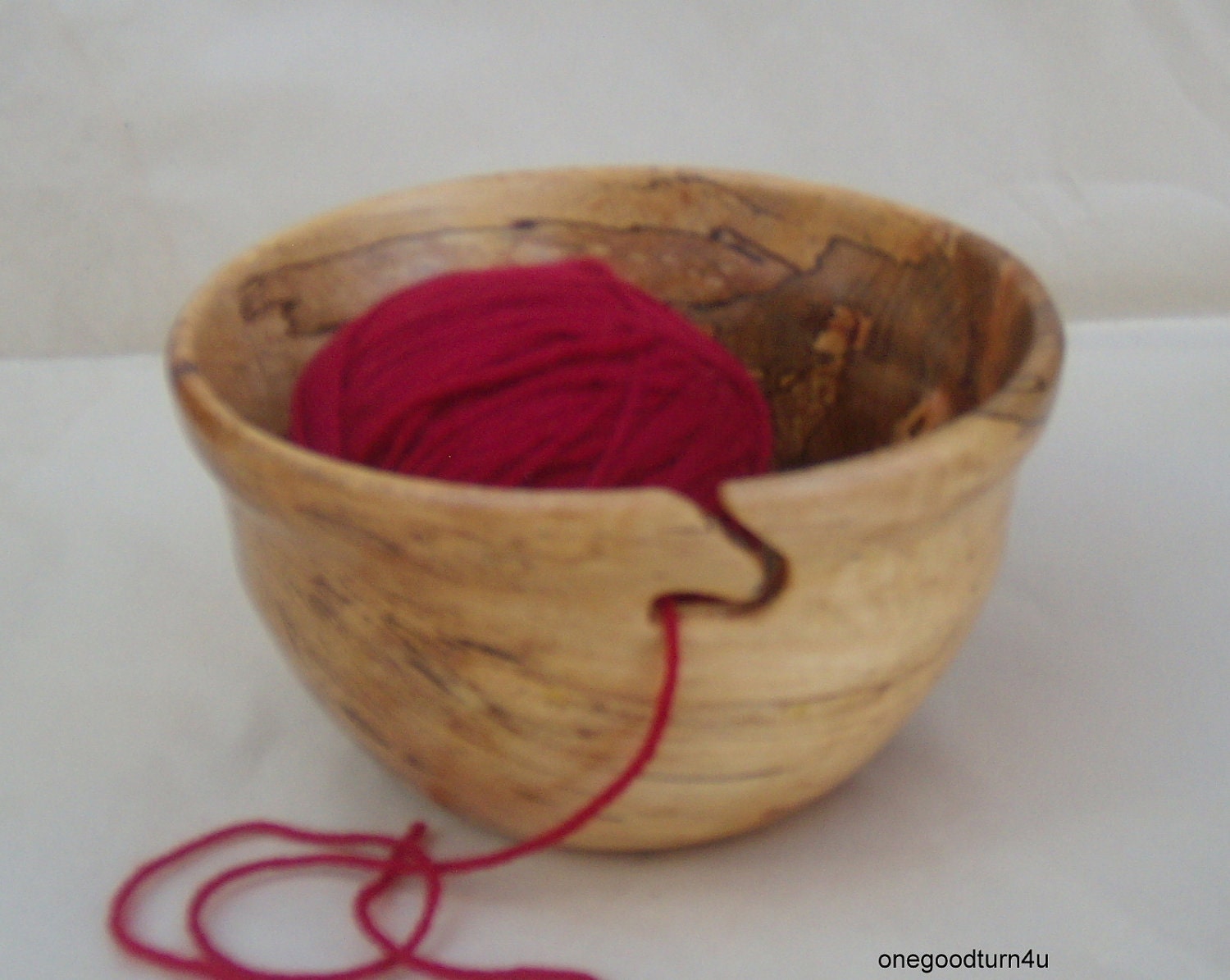 Wooden yarn bowl Maple woodturning knitting crochet