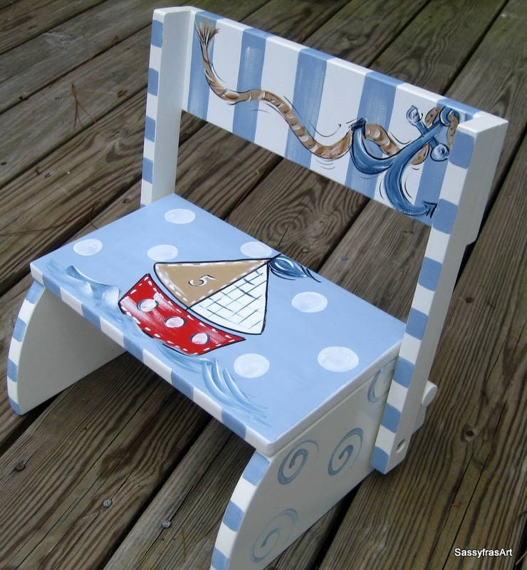 Children's Sailboat Step Stool