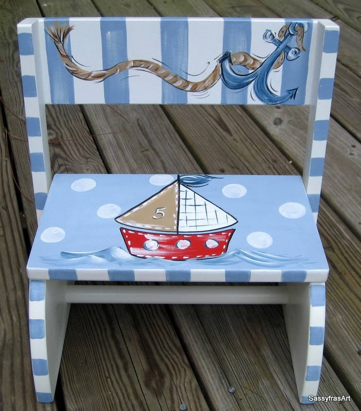 Children's Sailboat Step Stool