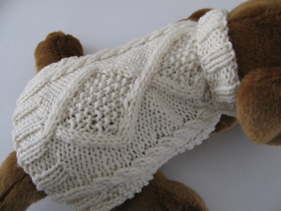 Dog sweater knitting pattern PDF Aran Diamond Back design