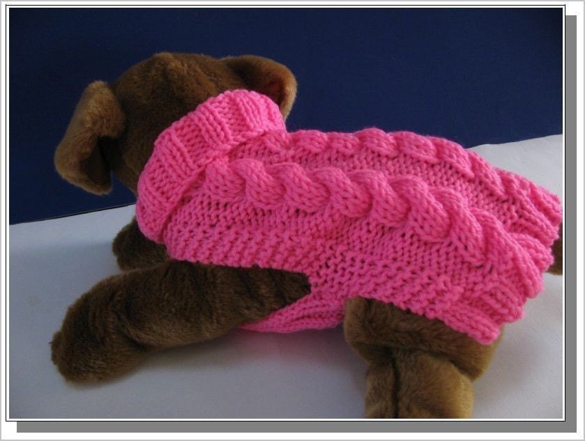 Dog sweater knitting pattern Celtic Doggie Smart Cables