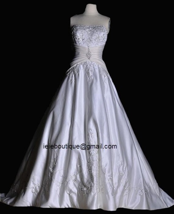 CM1046 Exquisit A-line Wedding Dress Satin Wedding Dress