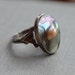 Art Nouveau Sterling Blister Pearl Ring - Size 6