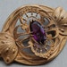 Large Art Nouveau Amethyst Gilt Sash Pin