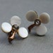 Edwardian Mother of Pearl and Paste Clover Earrings