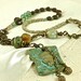 Pretty Acorn OOAK Ceramic, Boro and Glass Artisan Necklace