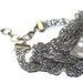 Tangled Web Silver Knot Cuff Bracelet with large Pearl