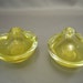 Vintage Murano Glass Mid Century Yellow Mouth Blown Glass Bowls Venitian Glass
