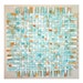 Turquoise Paper Weaving- Handwoven Art- Paper Art- Orange, Aqua, Mint- Contemporary- 18x18