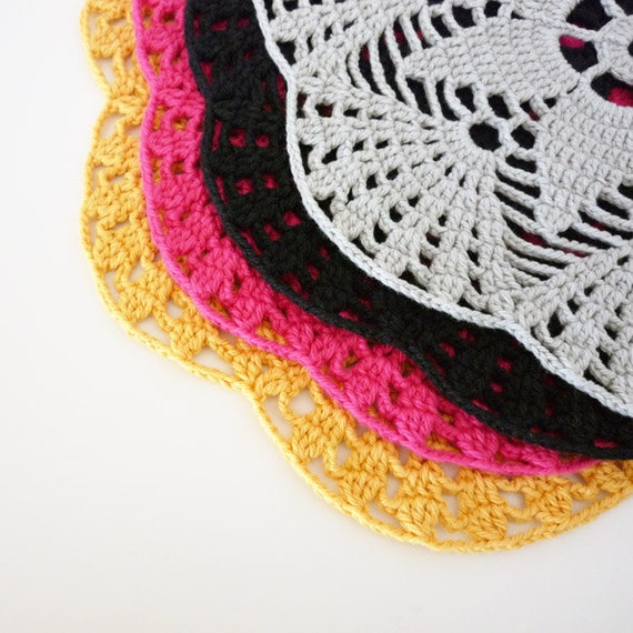 SALE Crochet Doilies Set Of 4 Centerpiece or by CesarsCrib