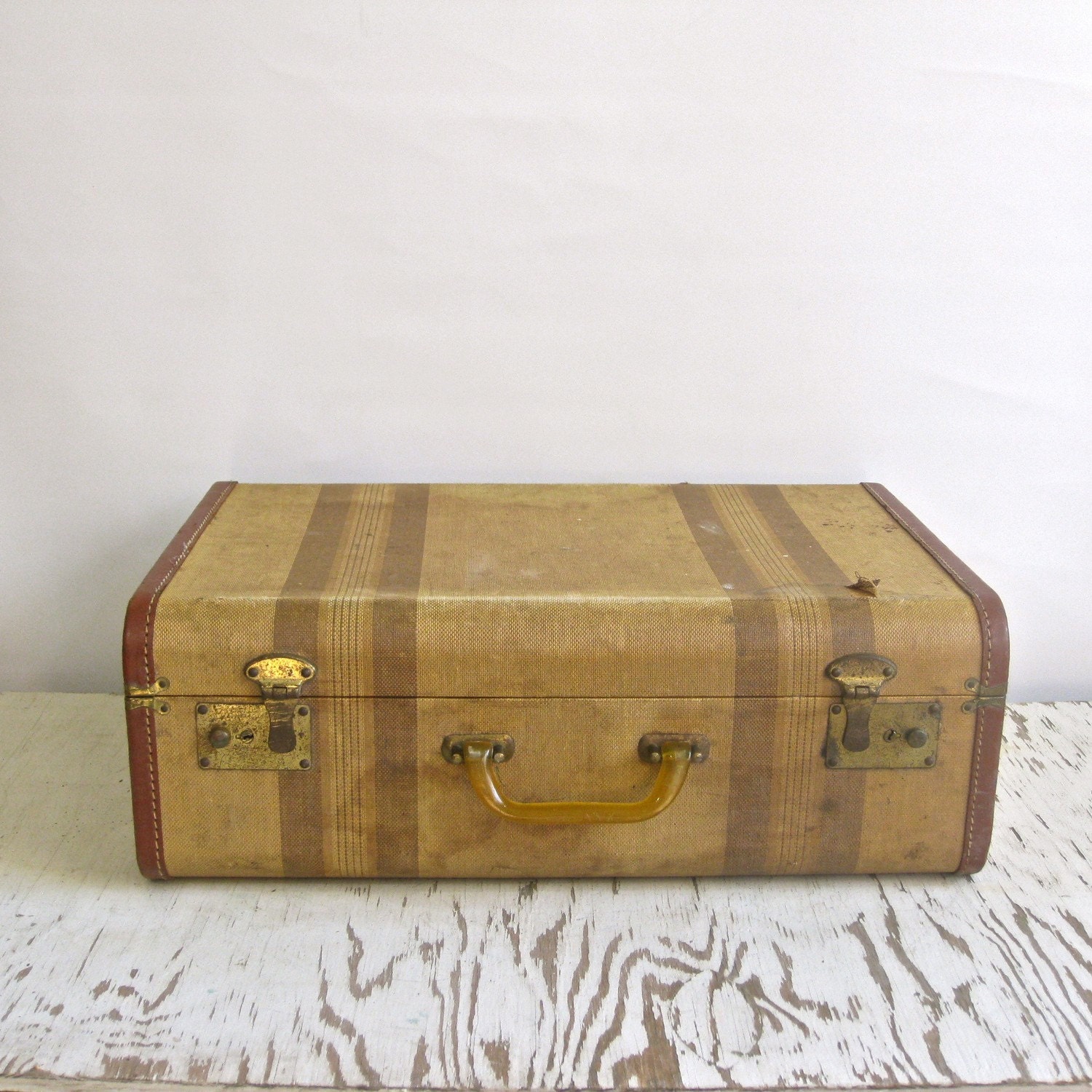 vintage canvas suitcase