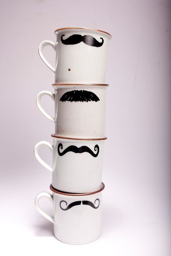 Items similar to Mustache Coffee Cups on Etsy