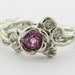 Pink Sapphire Rose Garden Ring, Full Bloom