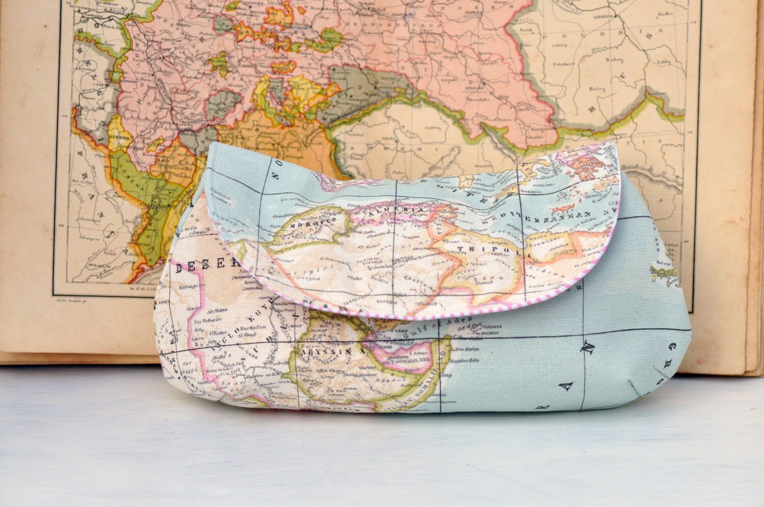 World Map Clutch by Bydeva on Etsy