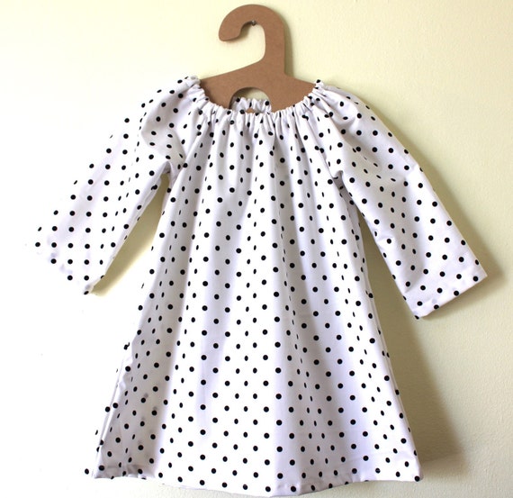 Toddler girl dress for fall with Black and White by madeinmommy