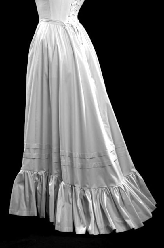 Victorian Late 19th Century Petticoat in Polished Cotton