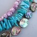 Arizona Turquoise, Abalone Ovals, Cebu Beauty Shells - Three Mini Strands -