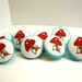 Mushroom House Fabric Covered Push Pins
