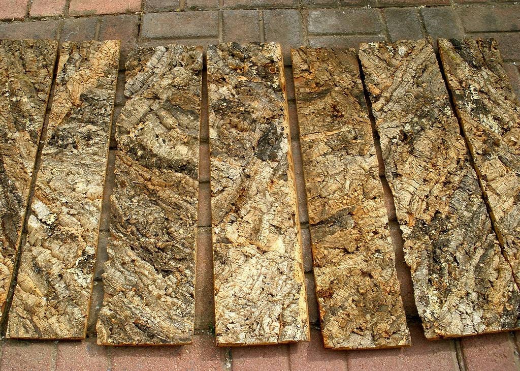 Vintage Lot of 7 Portuguese Natural Virgin Cork Bark Panels