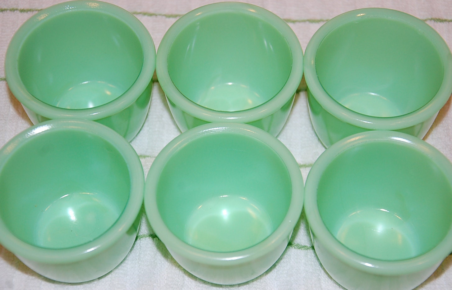 Jadeite McKee Custard Cups Vintage Set of 6 Skokie