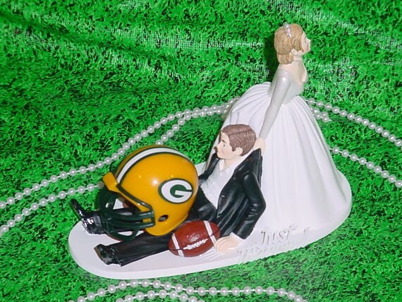 Green Bay Packers Football Fan Sports Bride Dragging Groom Fun