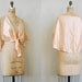 vintage 1930s bead jacket / silk lingerie / vintage boudoir cape / lace silk bead jacket