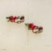 vintage earrings / vintage rose earrings / 1950s earrings / costume jewelry