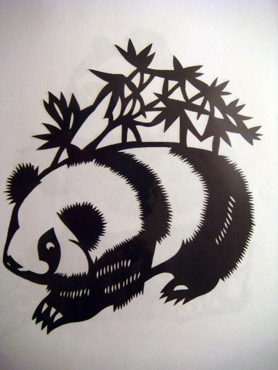 Set of 8 handcrafted paper cut Panda Chinese arts by xianyun