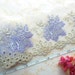 Pink lace embroidered floral tulle net trim 1 3/4 yards RD152L
