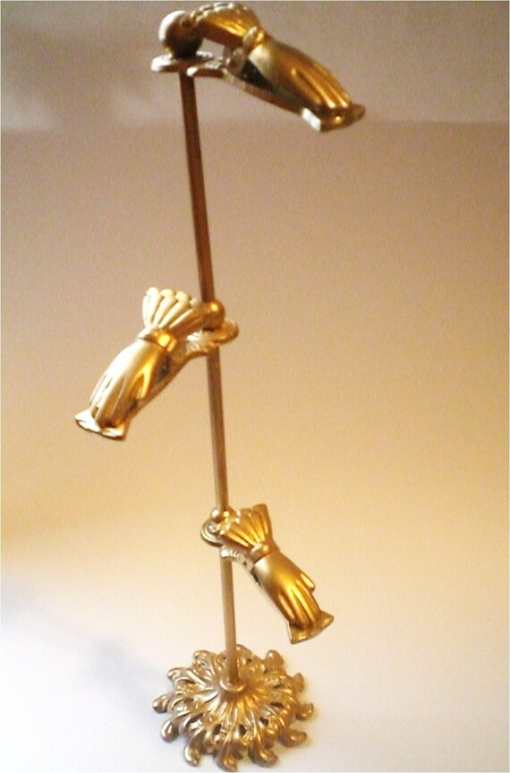 Victorian Brass Hand Clip Stand Holder By GloMar Art Works