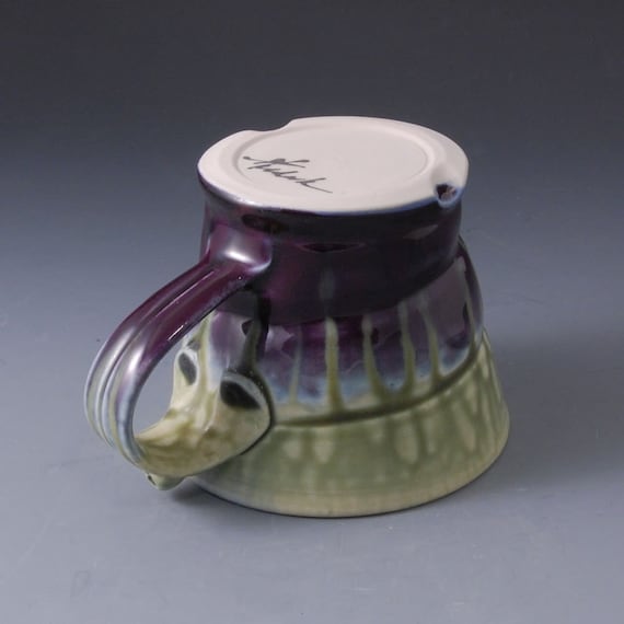 Eggplant Purple and Fern Green Mug