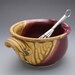 Handmade Pottery Mixing Bowl Small Cranberry Red and Golden Brown by Mark Hudak